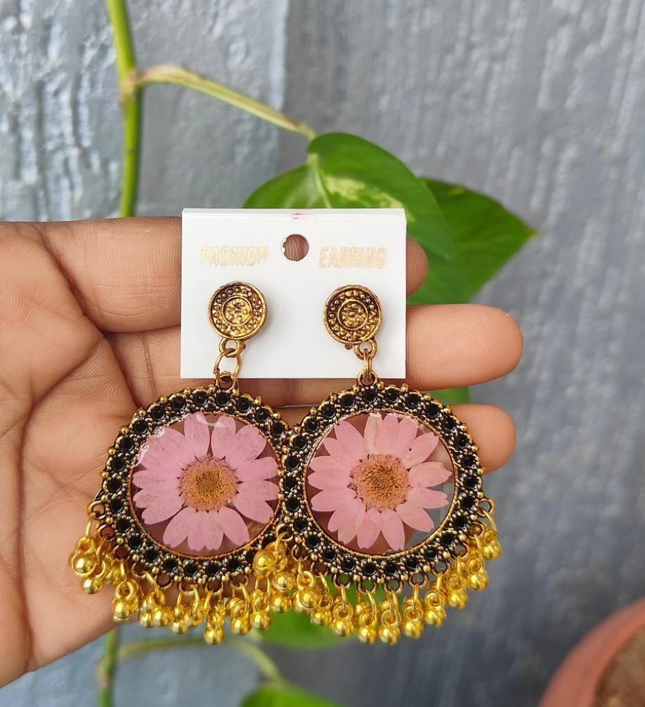 Resin Floral Jhumkas